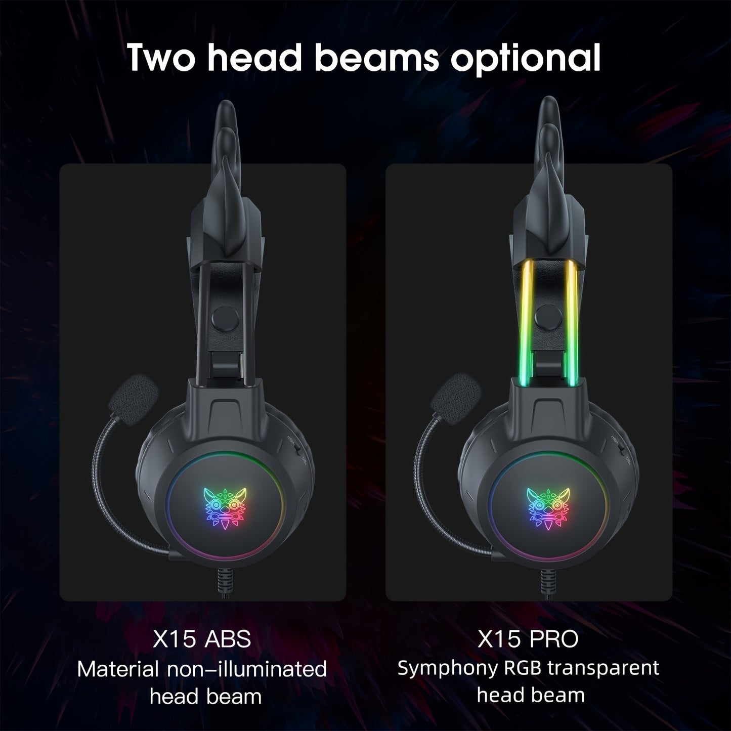 ONIKUMA X15 Pro Gaming Headset: Antler, RGB Aluminum Frame, Surround Sound - Perfect Christmas/Halloween/New Year Gift!