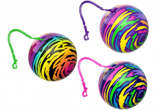 Neon Zebra 10" ( 25cm ) Football With Keychain / Keyring