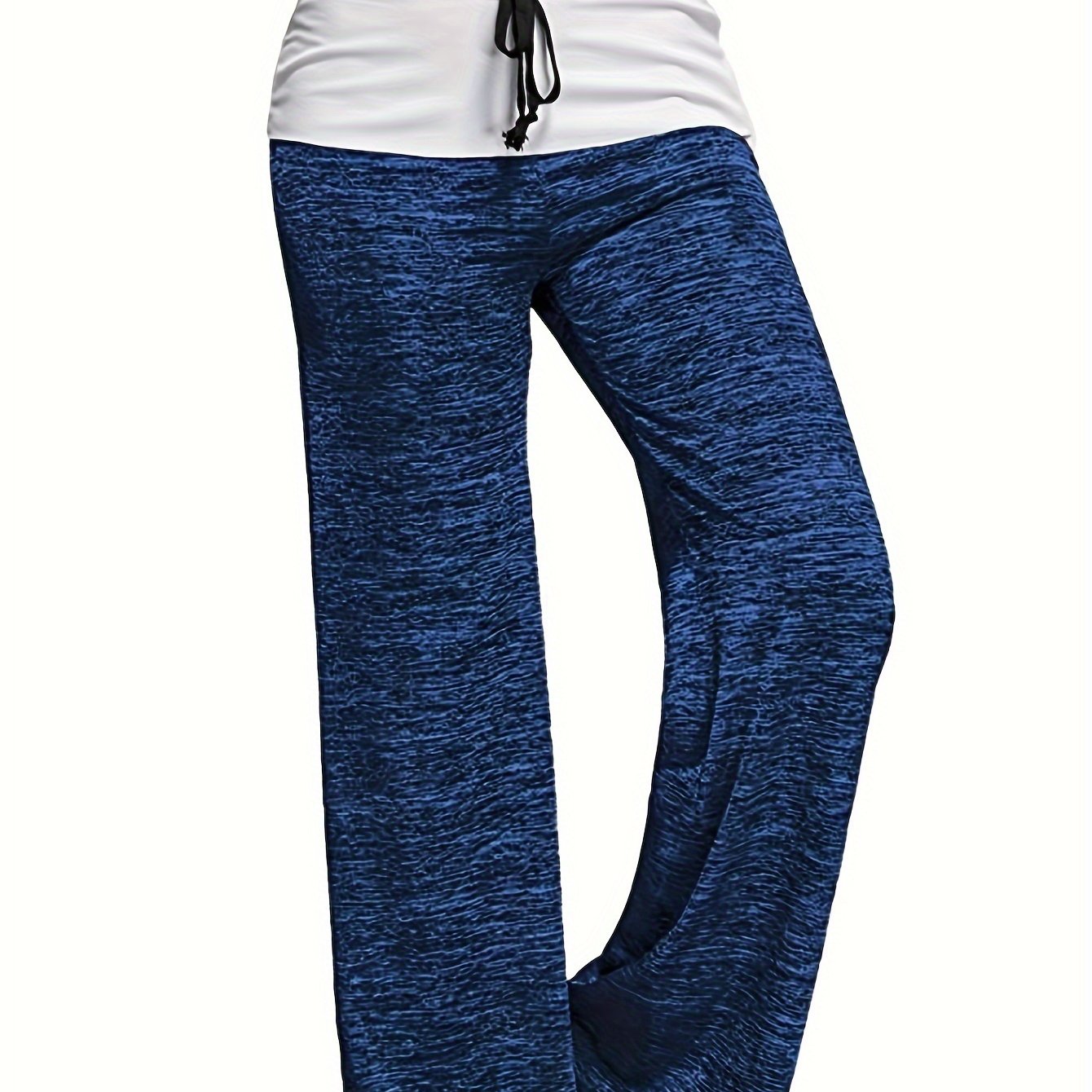 Wide Leg Elastic Yoga Pants, Loose Casual Drawstring Pants, Women's Clothing