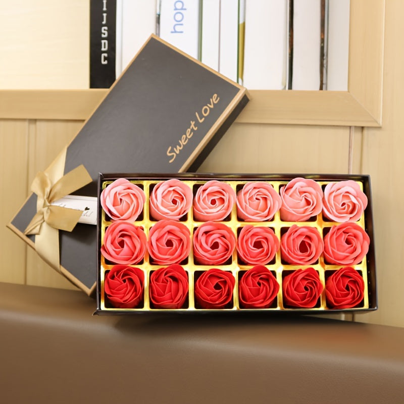 18pcs Soap Rose Gift Box Soap Flower Gift Box Valentine's Day Mother's Day Birthday Gift Simulation Of A Party Gift Holiday Gifts Color Color Not Specified