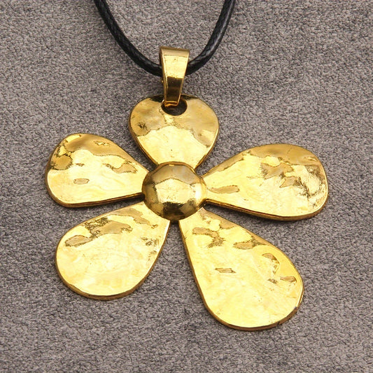 Stylish Large Flower Pendant Necklace Simple Style Neck Chain Jewelry Decoration Ramadan Festival Gift