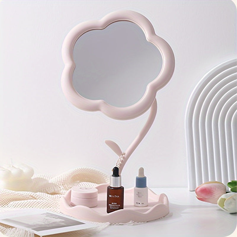Desktop Makeup Mirror Sun Flower Shape Cute Girl Heart Dressing Mirror Detachable Hanging Jewelry HD Makeup Mirror