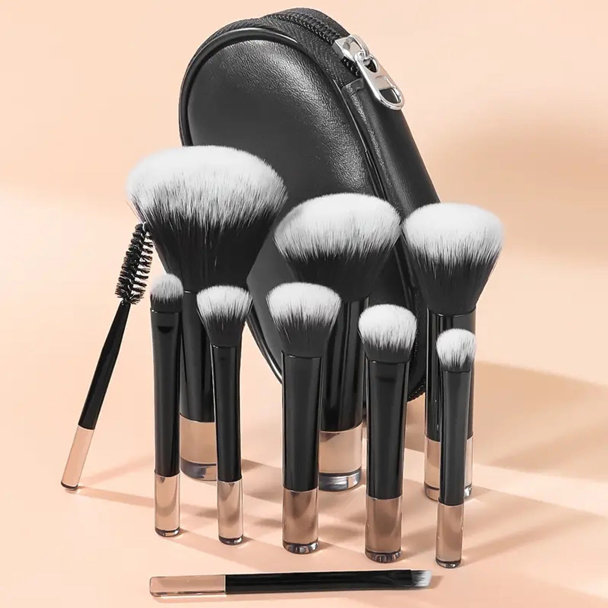 10pcs Mini Makeup Brush Set with Zip Case