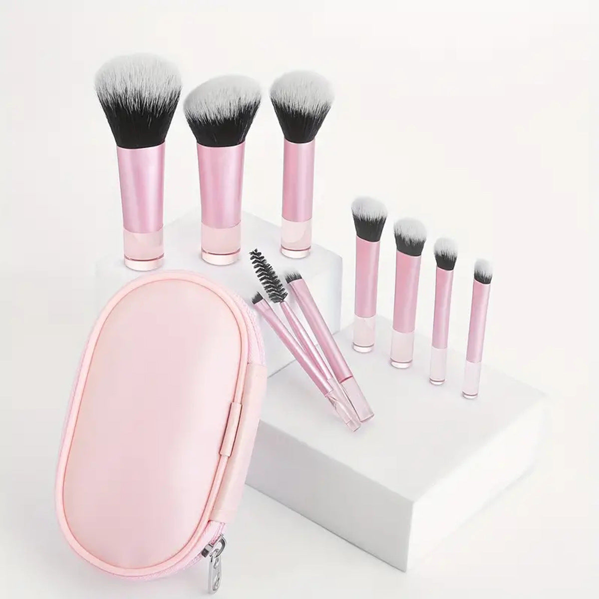 10pcs Mini Makeup Brush Set with Zip Case