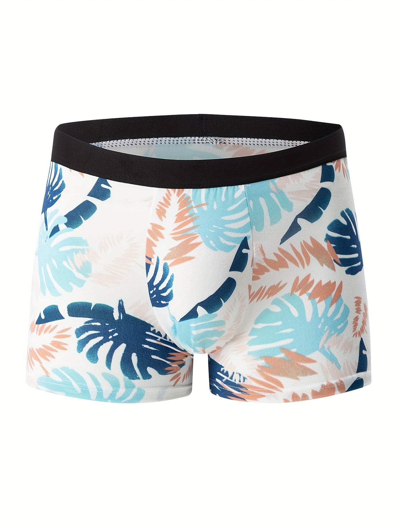 4pcs Flower Pattern Men's Underwear Boxers, Casual Boxer Briefs Shorts, Breathable Comfy Stretchy Boxer Sports Shorts
