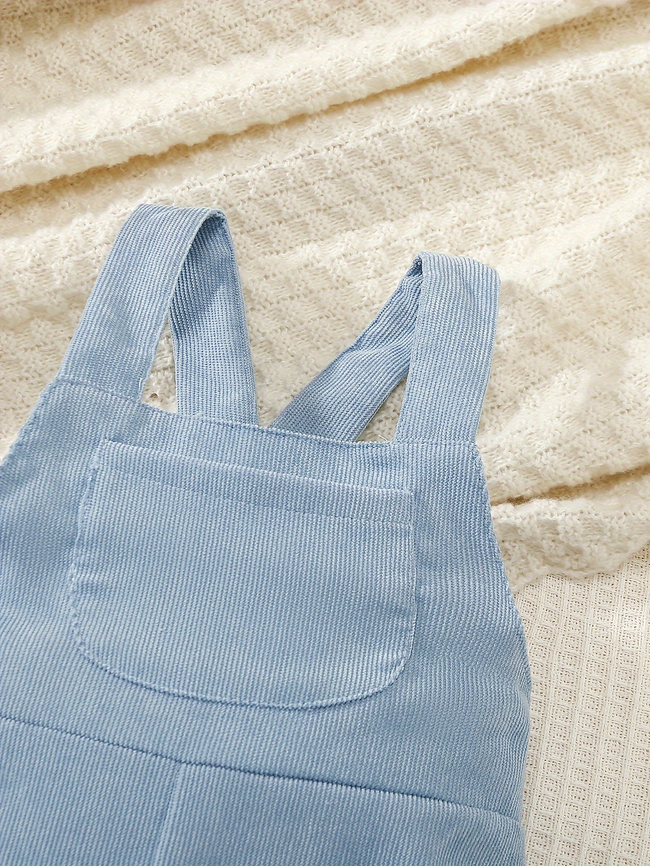 Casual Corduroy Knotted Toddler Baby Overalls, Jumpsuit With Pocket, Retro Strap Pants For Boys Girls