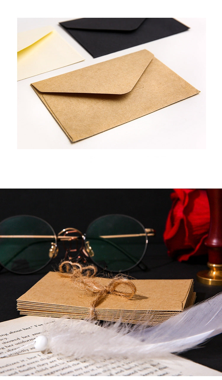 50pcs Kraft Paper Vintage Square Mini Envelopes, Self-Sealing Greeting Card Holders for Thanksgiving & Everyday Use