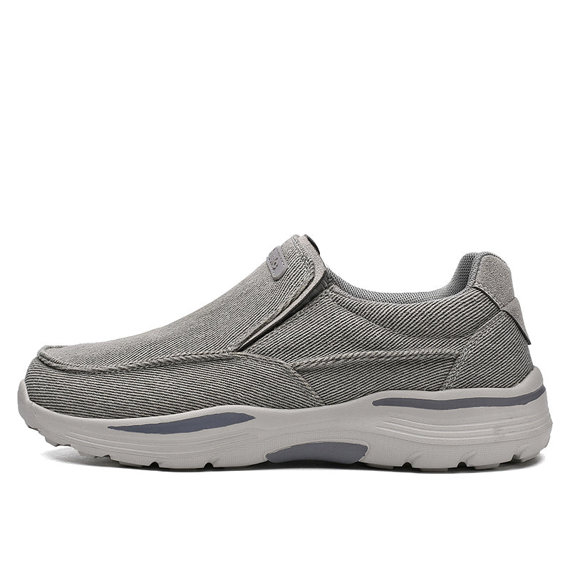 Men's Canvas Breathable Slip On Loafer Shoes Comfortable Walking Sneakers