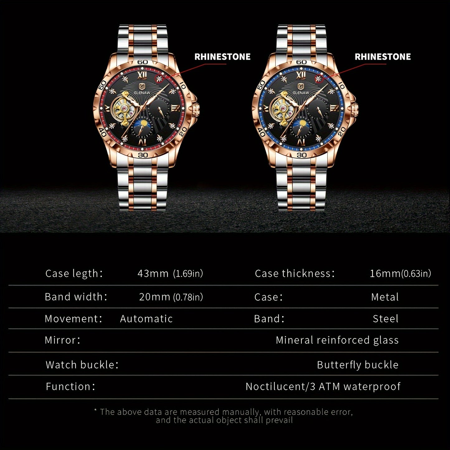 Men's Luxury Skeleton Automatic Watch - Waterproof Stainless Steel Strap, Self-Winding Mechanical Movement, Ideal Gift for Him, Business, Anniversary, or Special Occasions