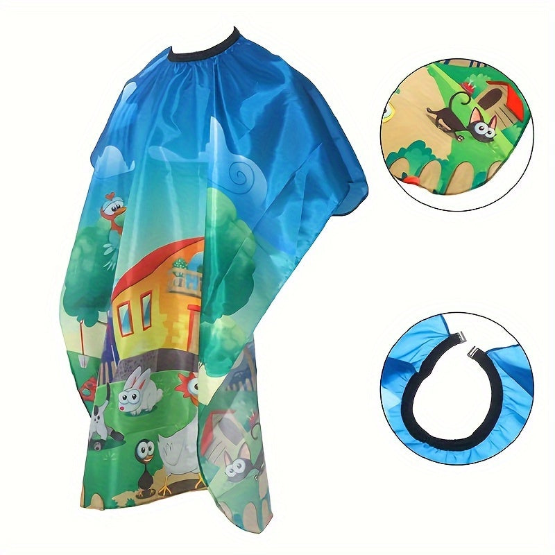 Cartoon Pattern Hair Cutting Cape Professional Salon Hair Cutting Cape With Adjustable Closure Barber Cape