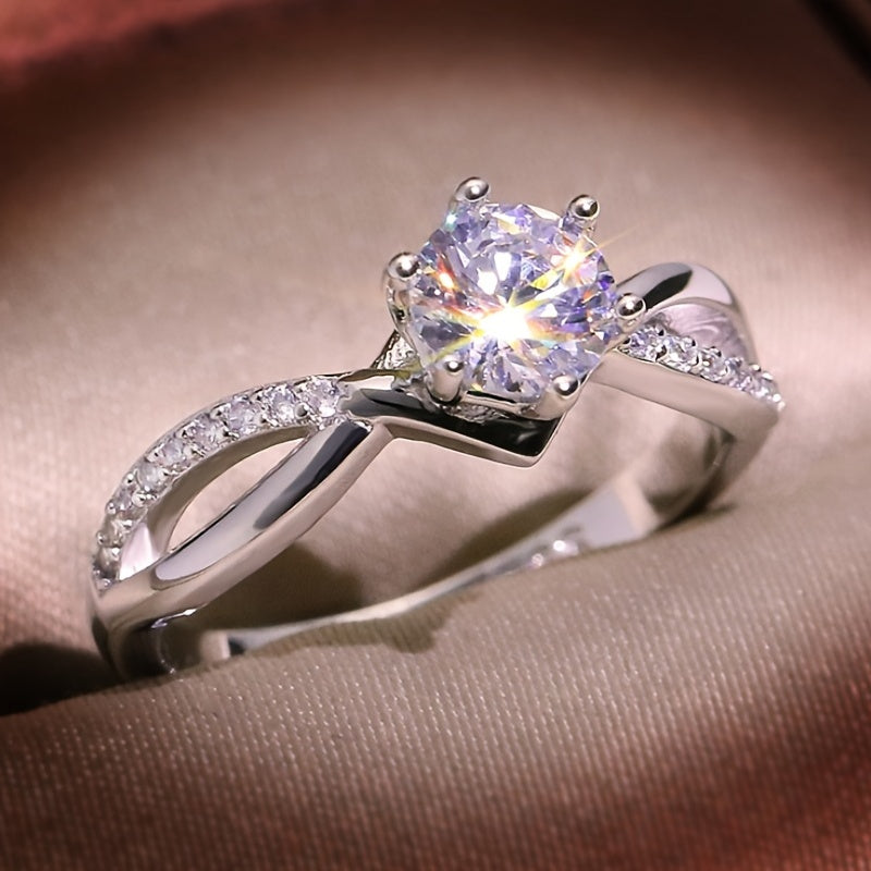 Elegant & Simple Engagement Ring for Women - Cubic Zirconia, Perfect for Daily Wear & Valentine's Day Gift