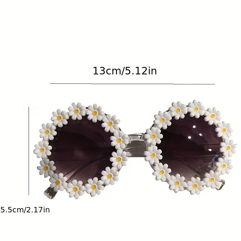 1pc Girl's Cute Flower Fashion Glasses, For Beach Outings, Ideal choice for Gifts