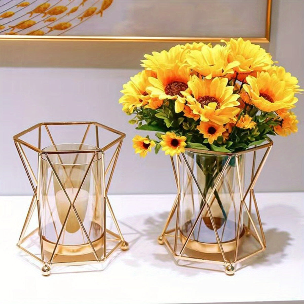 1pc Flower Vase, Creative Household Living Room Home Decoration, Restaurant Romantic Candlelight Dinner Props