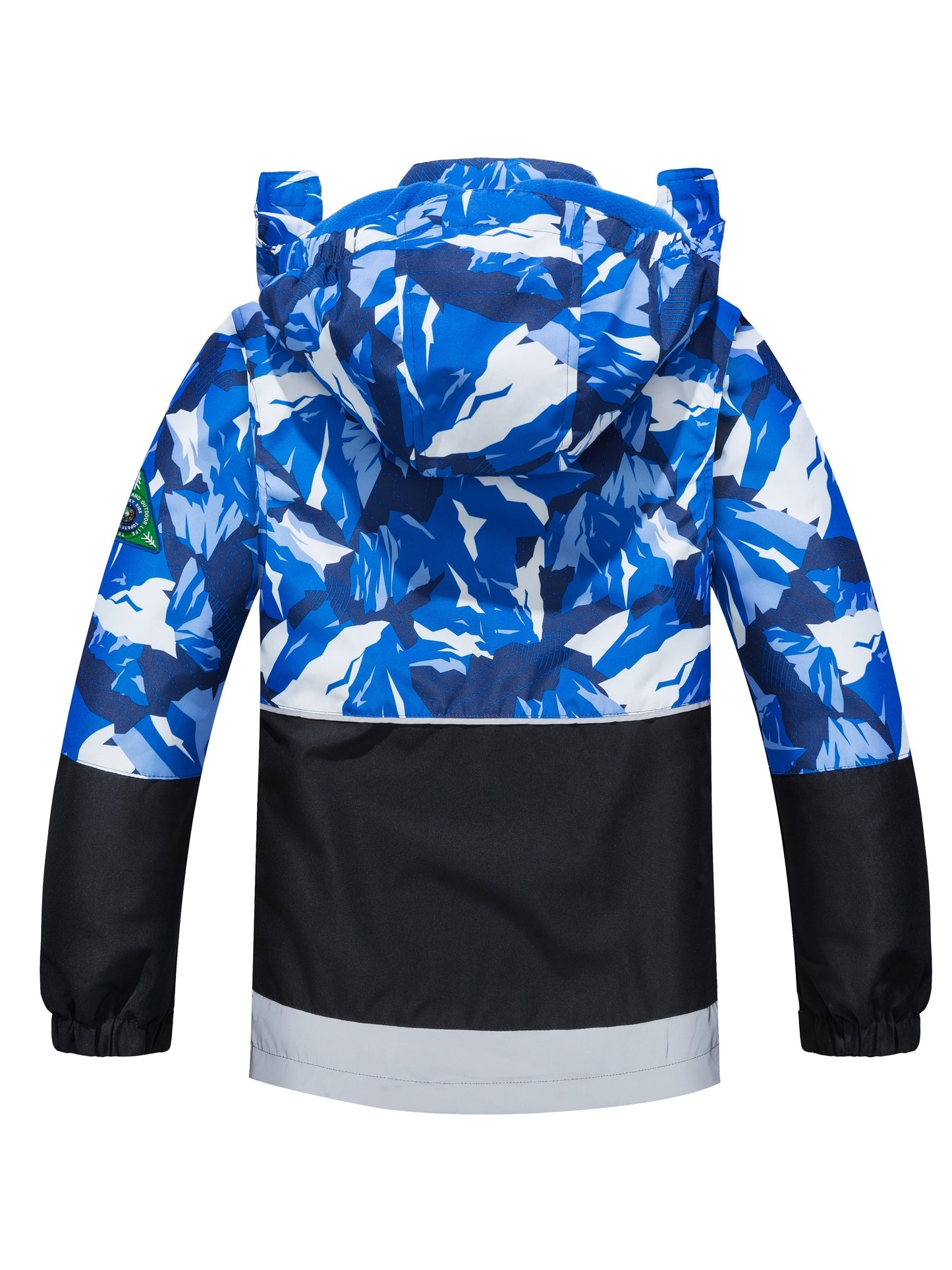 TOP&SKY KIDS Boys Lightweight High Quality Jacket with Removable Hood - Windproof Coat, Full-Zip Closure, Green/Black Camo, Machine Washable Outerwear for & Kids (Spring/Fall) - Ideal for Running, School, Travel, Kids Outdoor