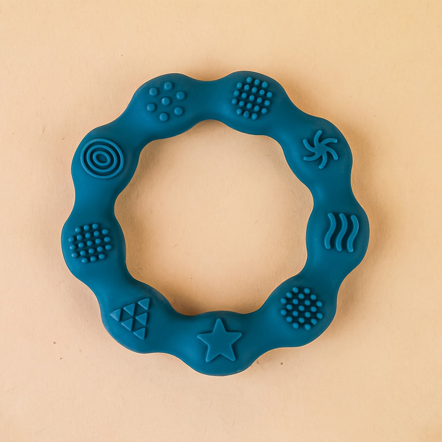 TYRY.HU Baby Teething Ring for 6+ Months - Soft Silicone Teether Toy with Textured, Newborn Gum, Dishwasher - Suitable for 0-2 Years (Bright,,,)
