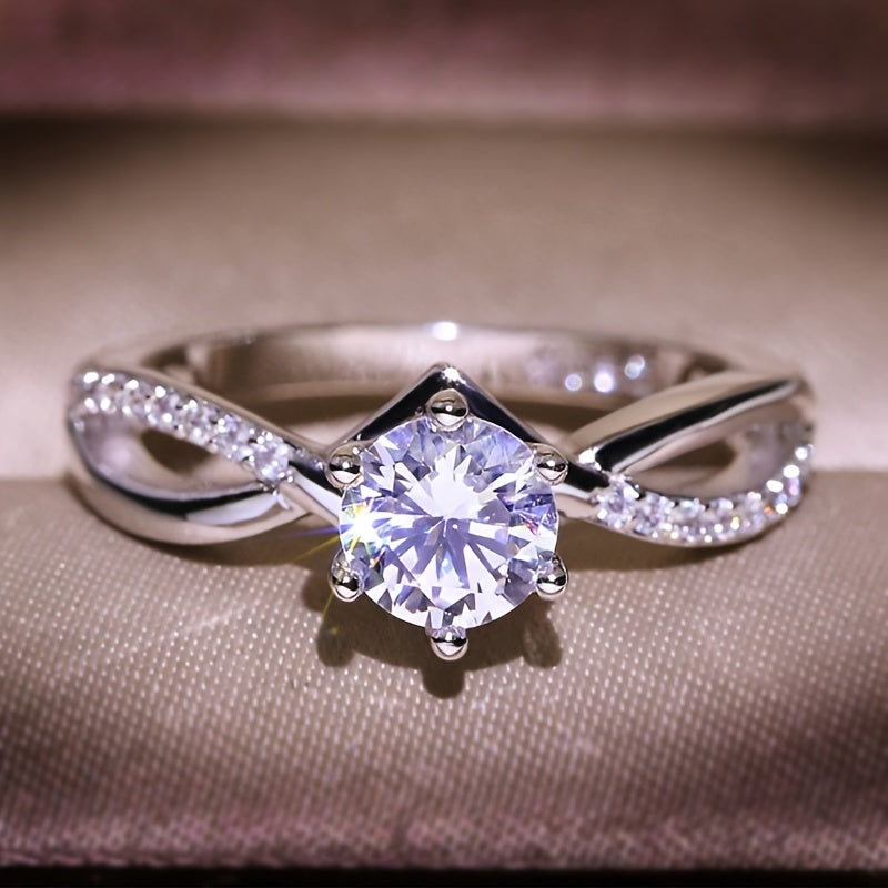 Elegant & Simple Engagement Ring for Women - Cubic Zirconia, Perfect for Daily Wear & Valentine's Day Gift
