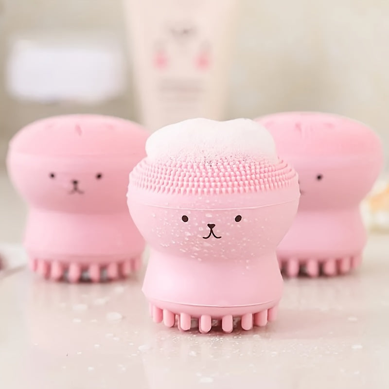 [Mini Octopus Deep Clean Brush] Exfoliating Facial Cleaning Scrubber Brush, Octopus Shape Silicone Miniature Face Deep Clean Tool, Face Massage Scrub Brush, Manual Face Washing, Fit For Daily Skin Care