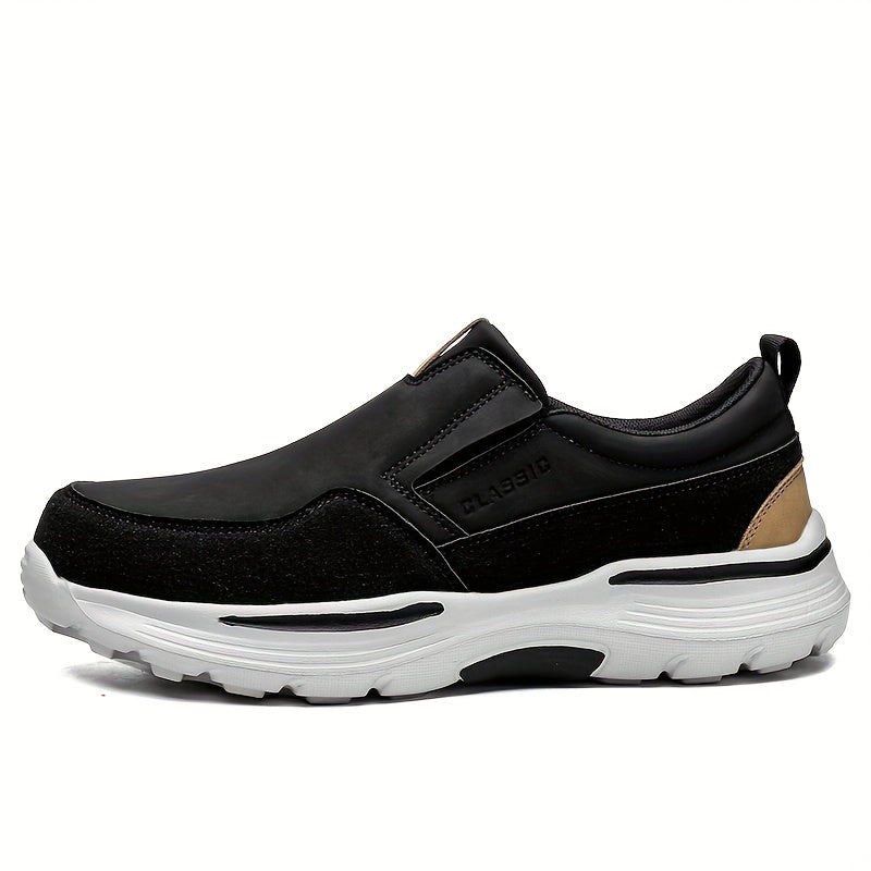 Plus Size Wide Fit Men's Lace-Up Loafers, Men's Canvas Lightweight Comfortable Walking Shoes