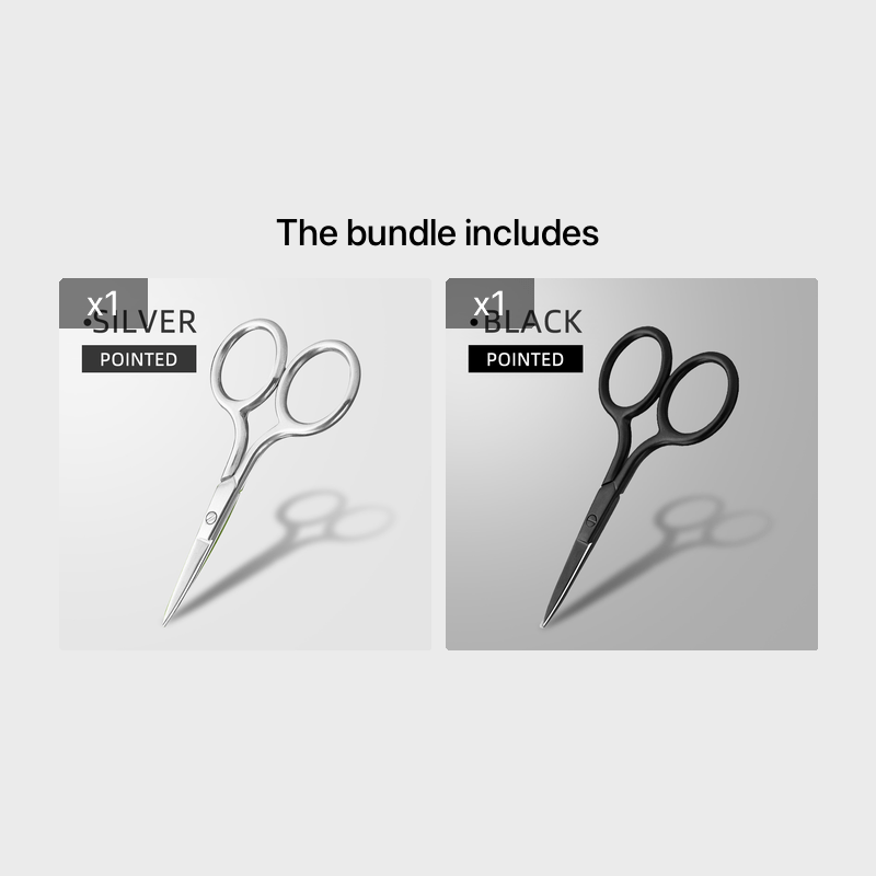 Stainless Steel Pointed Tip Scissors - A Pair Of Black Fish Line With Rose Golden Handles - Ideal For Trimming Eyebrows, Eyelashes, Embroidery, And Various Beauty Tasks