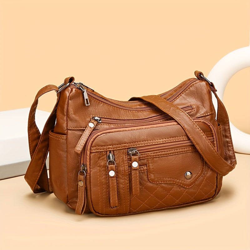 8108 Large Capacity Soft Bag Single Shoulder Crossbody Bag Flower Shape Random, Shoulder Strap Direction Random, Pull Head Direction Random