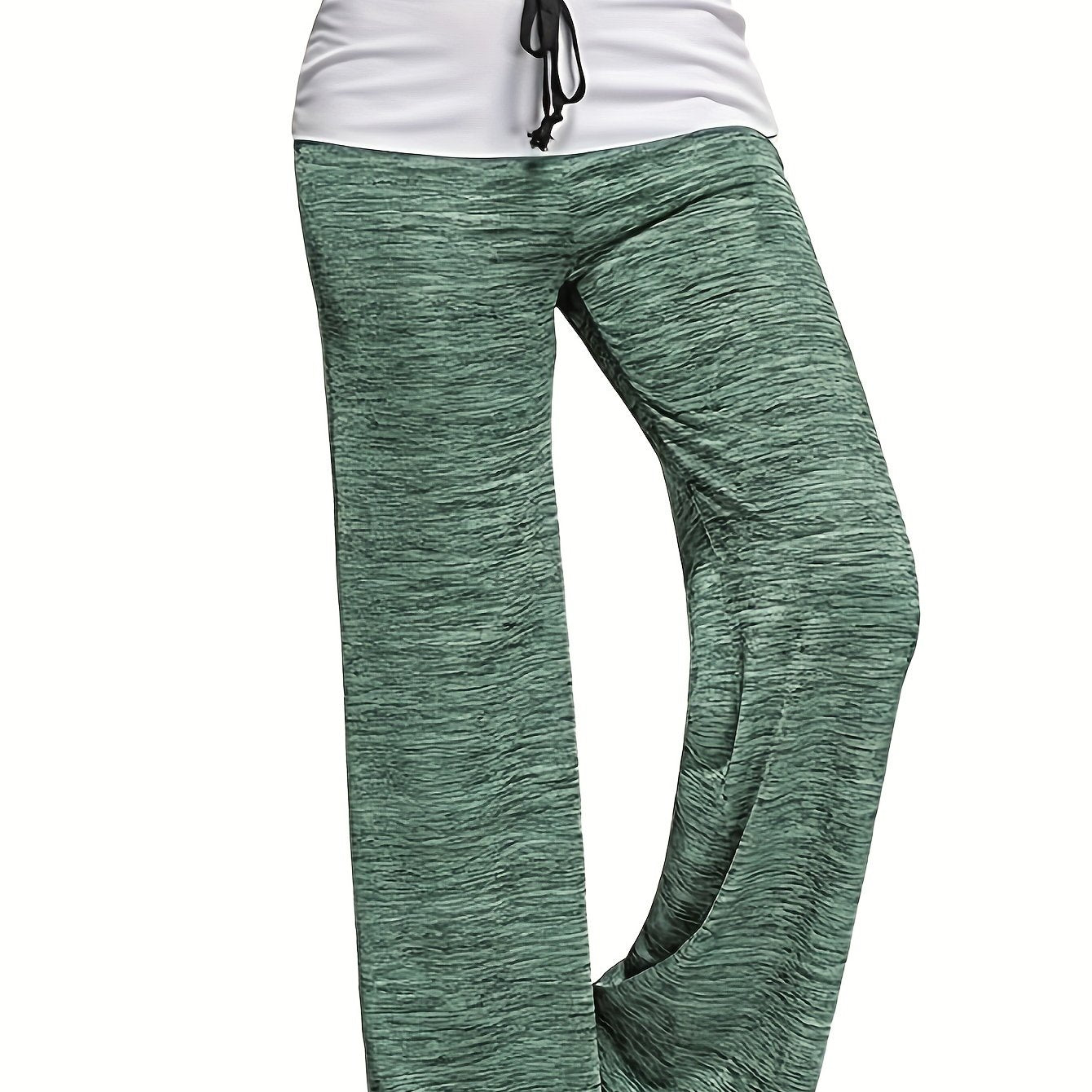 Wide Leg Elastic Yoga Pants, Loose Casual Drawstring Pants, Women's Clothing