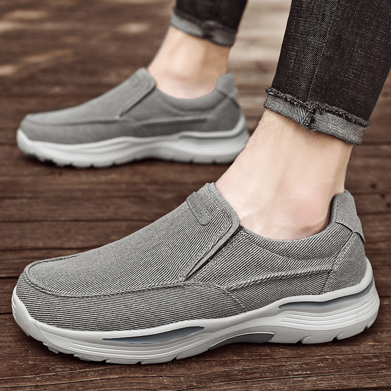 Men's Canvas Breathable Slip On Loafer Shoes Comfortable Walking Sneakers