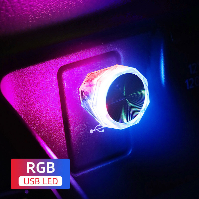Car Mini USB LED Atmosphere Light Indoor Environment Decoration Mood Light Car PC Computer Portable Light Plug And Play Super Bright