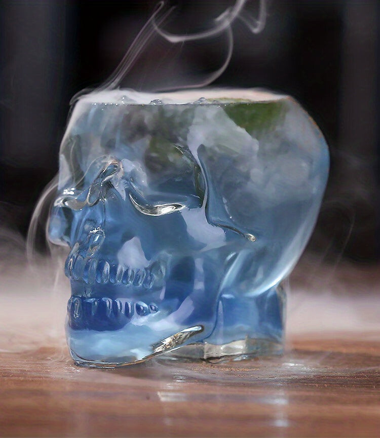 1pc/4pcs Halloween Skull-Shaped Glass Wine Bottle with Lid - Reusable, Non-Slip, Geometric Design for Cold Beverages, Perfect for Family Gatherings, Halloween Decorations, and Themed Parties