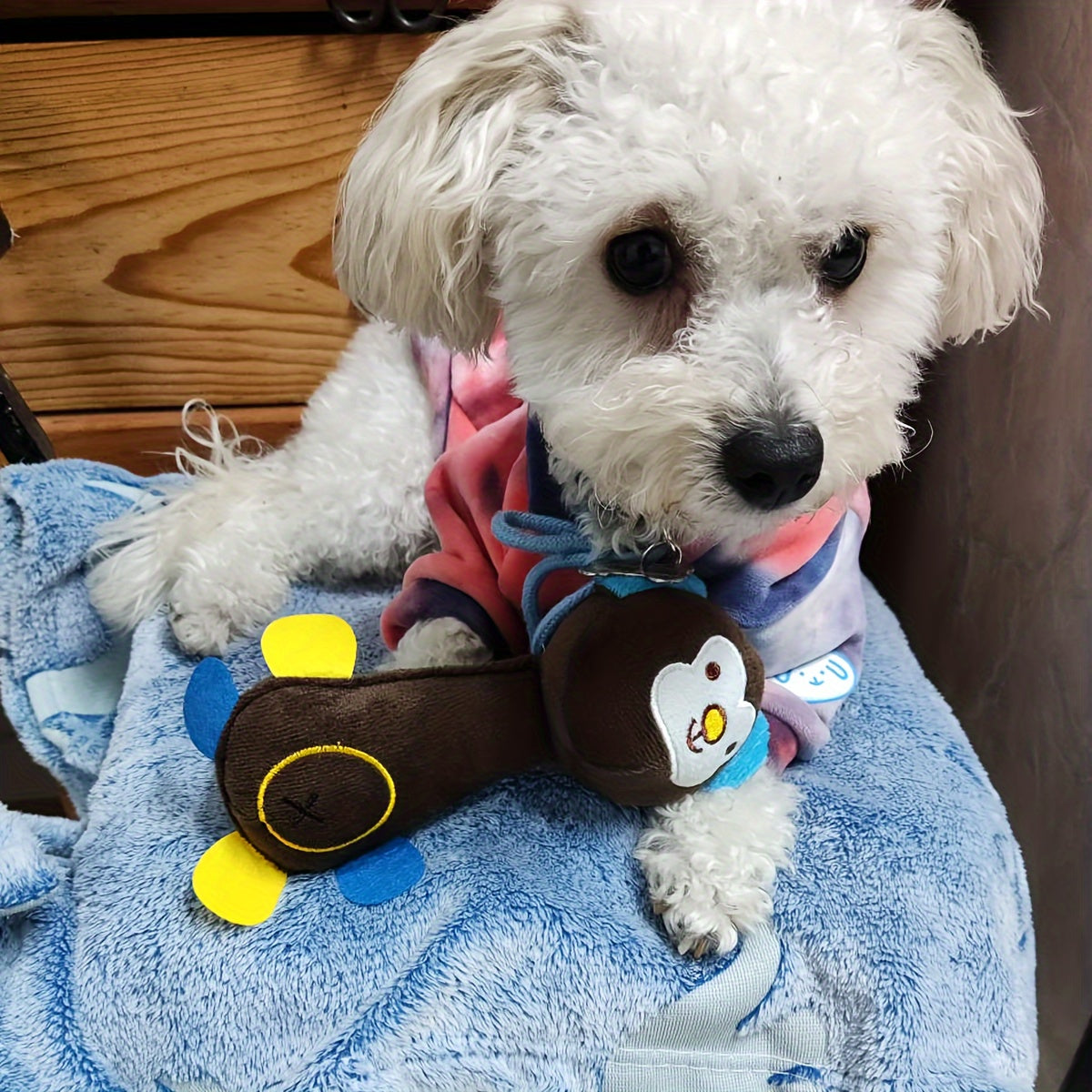 1pc Durable Squeaky Plush Toy for Dogs - Perfect for Grinding Teeth and Interactive Play with Animal Design