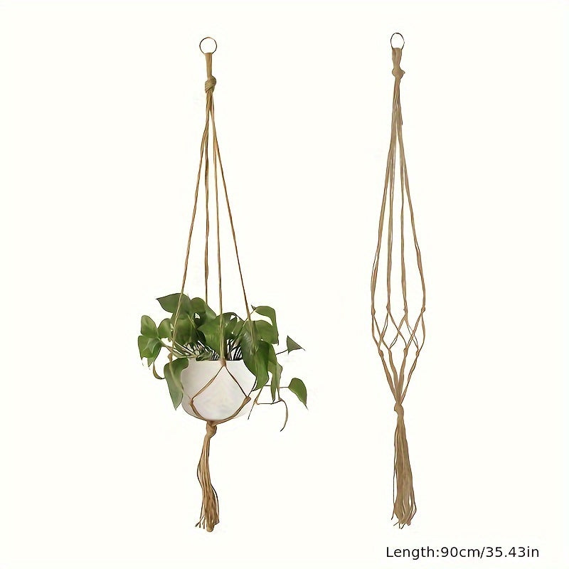 1 Set of Handmade Macrame Plant Hanger Baskets for Flower Pots, Ideal for Balcony Decoration And Home Garden Supplies
