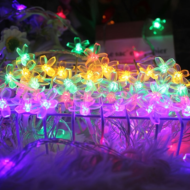 1pc Cherry Blossom String Lights, Suitable for Home Decorations Engagement Wedding Valentine's Day Holiday Party Atmosphere, 1.5m 10 Bulbs, Holiday Lighting, Romantic Ambiance, Festive Glow, Elegant Illumination, Plastic Cons