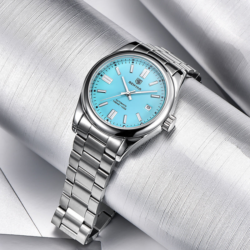 1pc Waterproof Stainless Steel BENYAR Men's Mechanical Sports Diving Wristwatches for Men