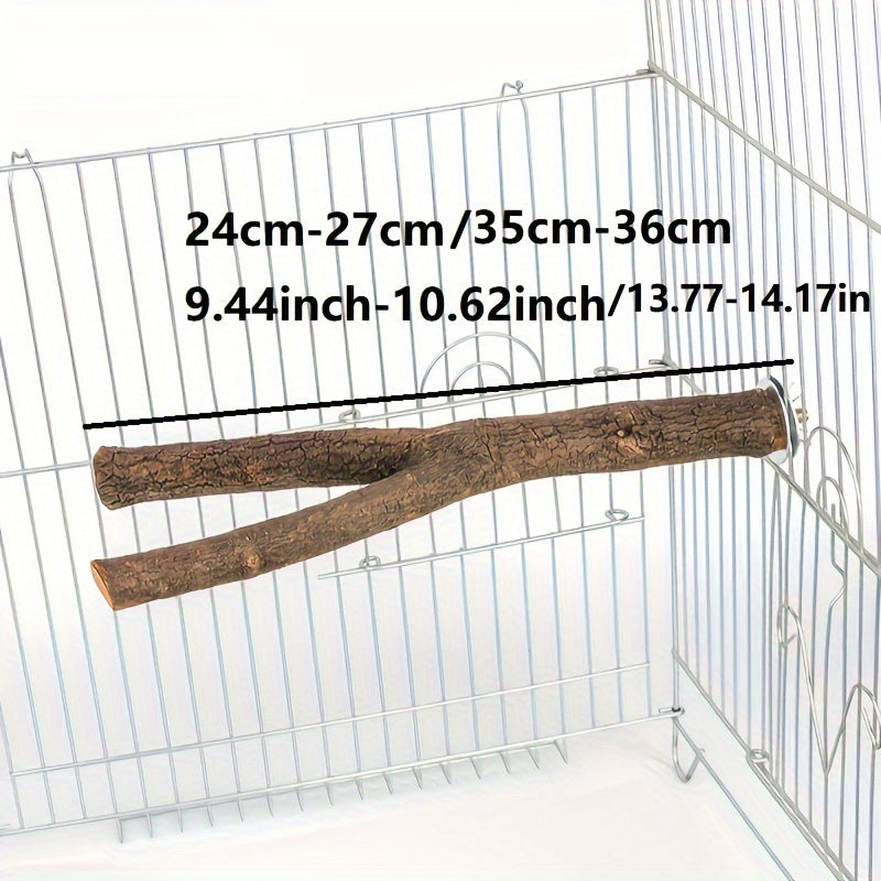 Durable Wooden Bird Perch for Cage - Comfortable Grinding Stick for Birds - Fun Bird Toy and Supplies