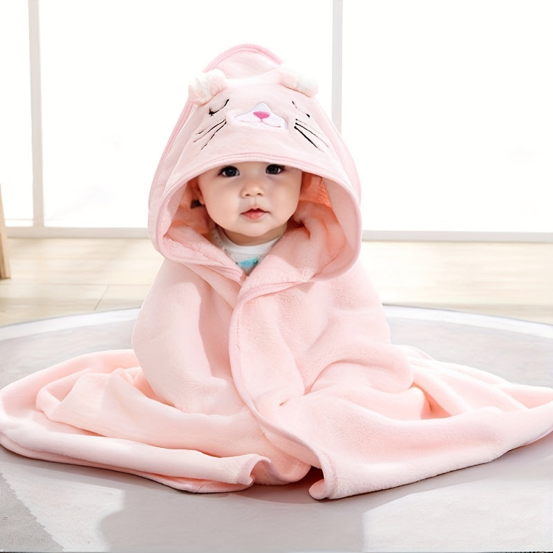 Ultra-Soft Baby Bath Towel - Adorable Cartoon Bathrobe for 0-2 Years - Super Absorbent, Quick-Dry, Durable Microfiber Robe