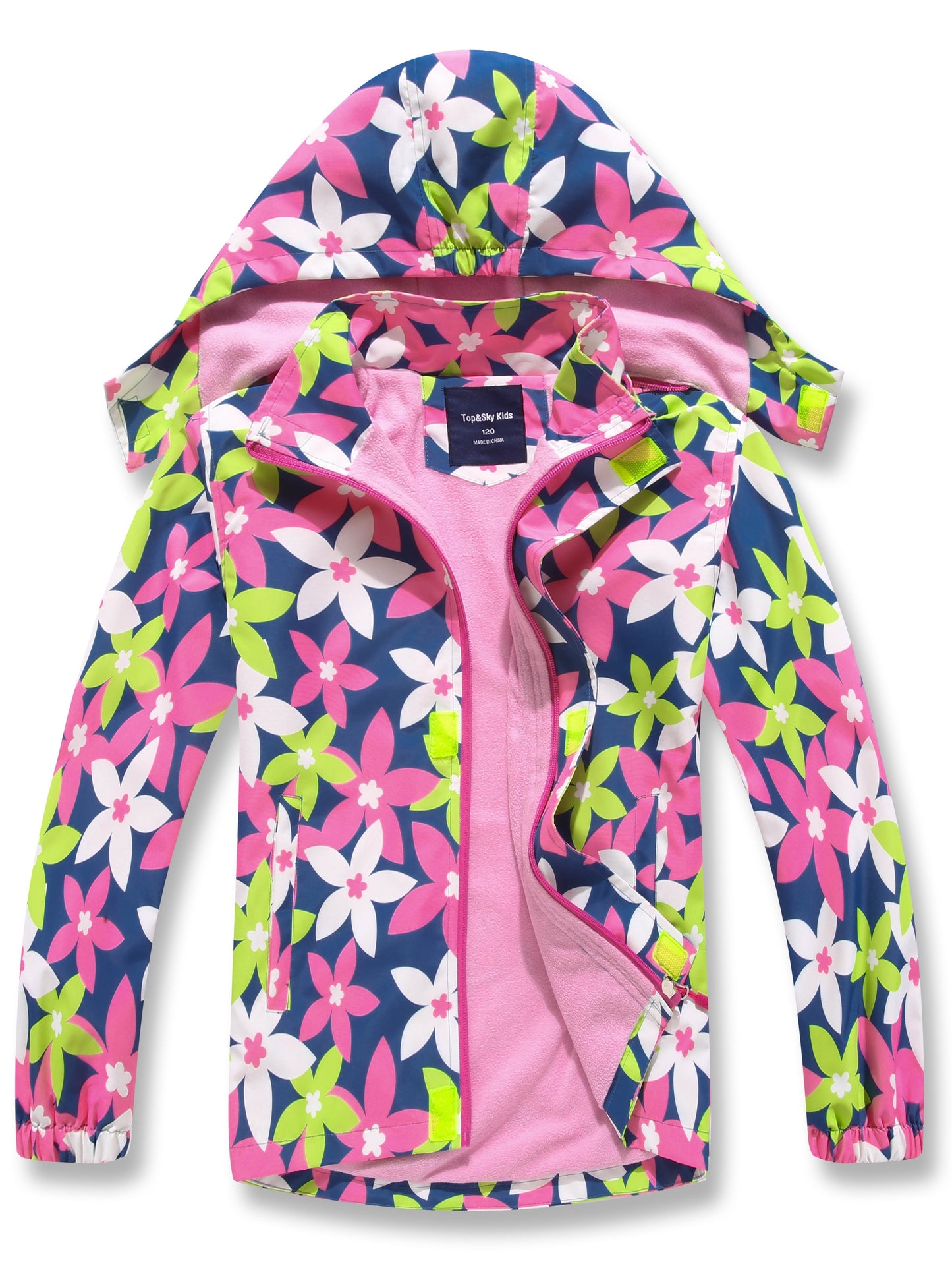 Vibrant Rainbow Camo Rain Jacket for Kids - Waterproof, Lightweight, Hooded, Fleece Lined, Windbreaker Coat with Removable Hood for Outdoor Play - Perfect for Rainy Days and Casual Wear