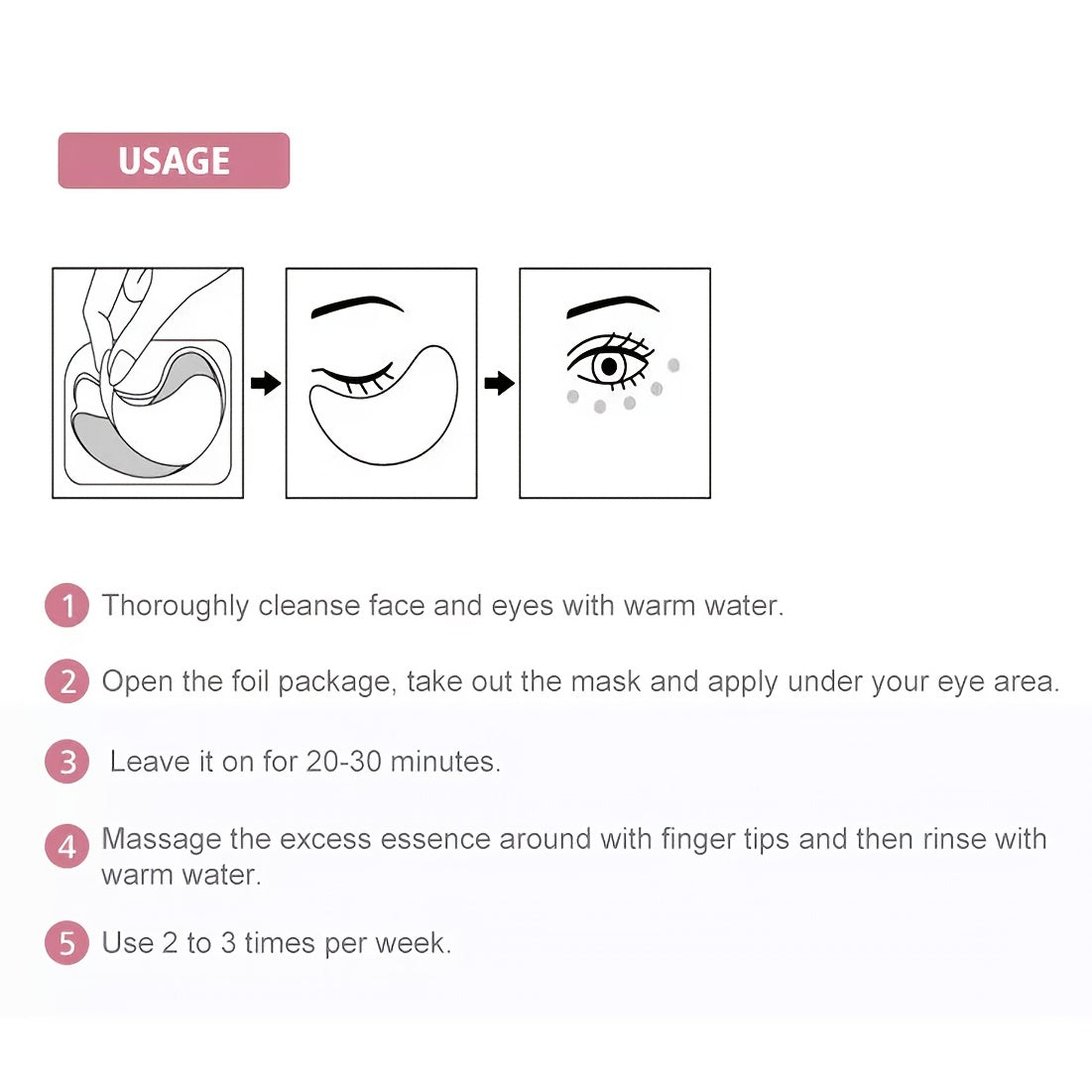 Hydrating Pink Under Eye Mask Hydrogel Moisturizing Under Eye Patches for Women And Men