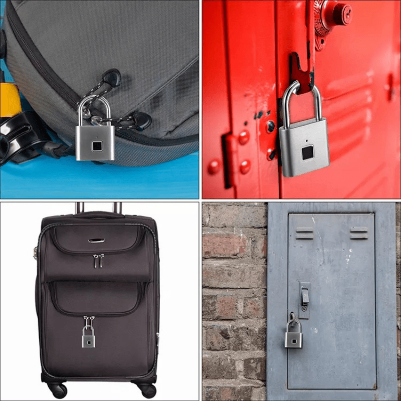 Mini Smart Fingerprint Padlock Keyless Biometric Lock with Fingerprint Unlock, USB-Rechargeable Battery, IP56 Waterproof, Antitheft Security, Zinc Alloy Body for Suitcase, Luggage, Backpack, Door, Compatible for Smart & Trave
