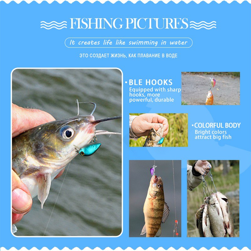 8pcs Crankbait Minnow Lure Set, Floating Artificial Fishing Lures, Topwater Baits