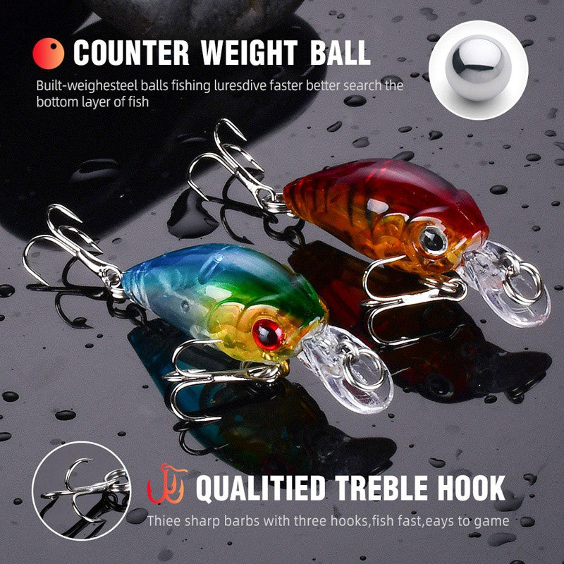 8pcs Crankbait Minnow Lure Set, Floating Artificial Fishing Lures, Topwater Baits