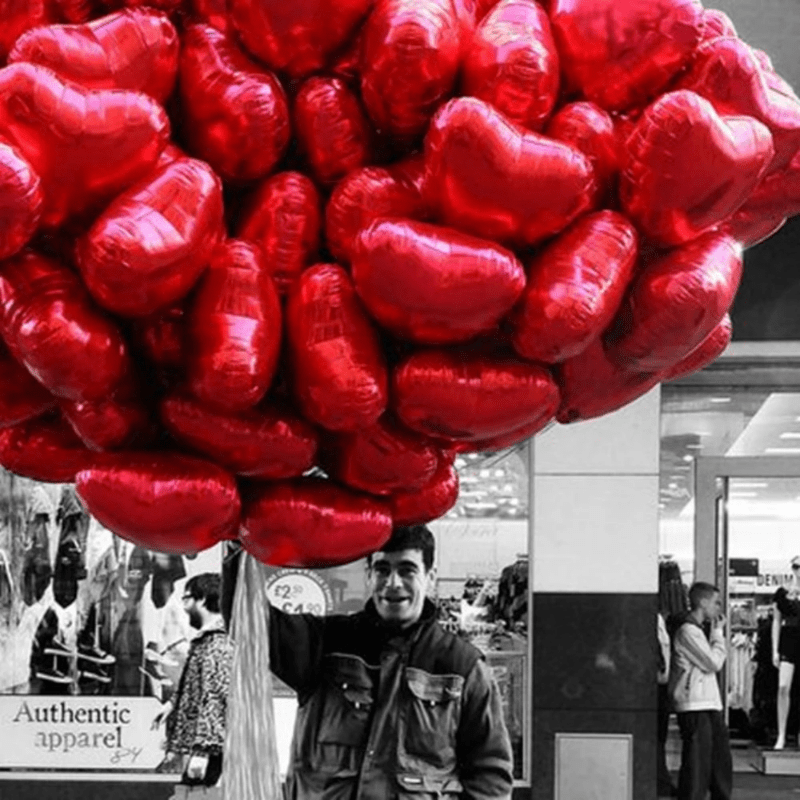 10 Pack 45.72 cm Red Heart-Shaped Foil Balloons - Metallic Glossy Valentine's Day Decorations for Parties, Romantic Events, Indoor & Outdoor Decor, Romantic Decorations | Metallic Finish | Reflective Surface