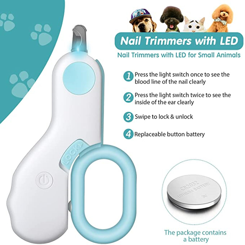 LED Dog & Cat Nail Clippers: Professional Pet Grooming Kit