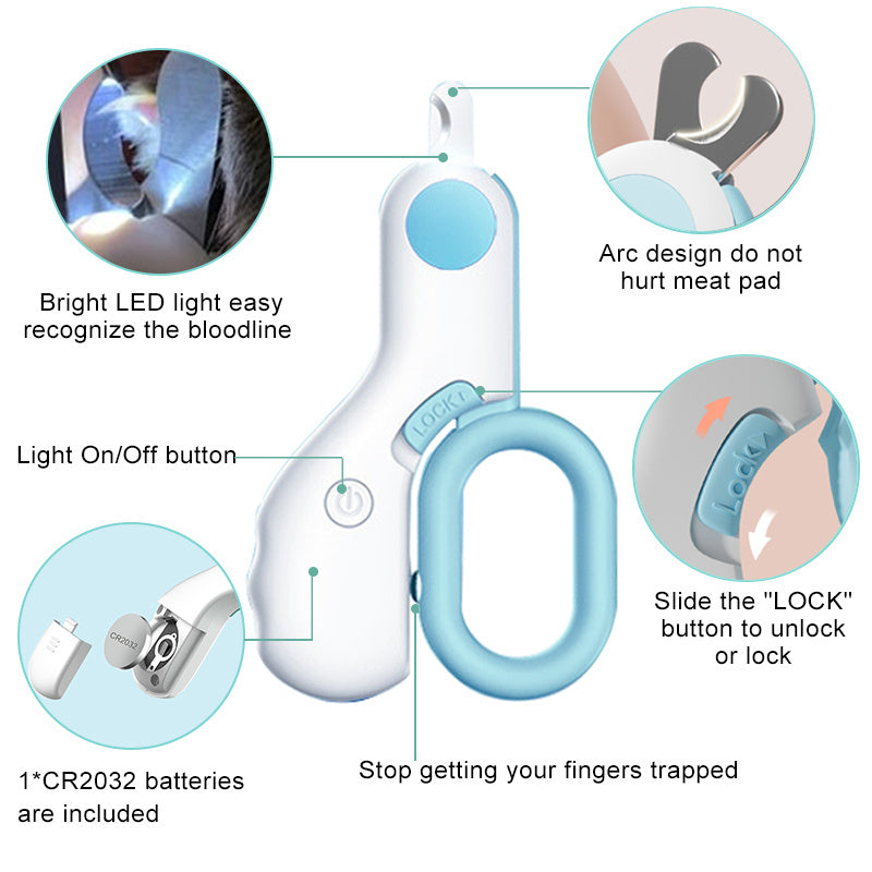 LED Dog & Cat Nail Clippers: Professional Pet Grooming Kit