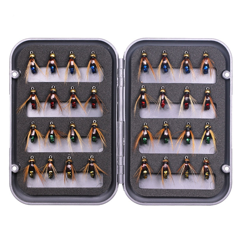 4pcs/8pcs/32pcs Premium Fly Fishing Flies Kit - Fast Sinking Nymphs, Scuds, Bugs, Worms - Trout Lures for Effective Insect Imitation - Pack of 36