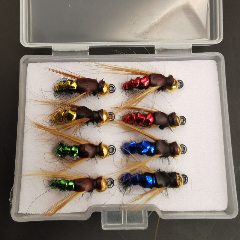 4pcs/8pcs/32pcs Premium Fly Fishing Flies Kit - Fast Sinking Nymphs, Scuds, Bugs, Worms - Trout Lures for Effective Insect Imitation - Pack of 36