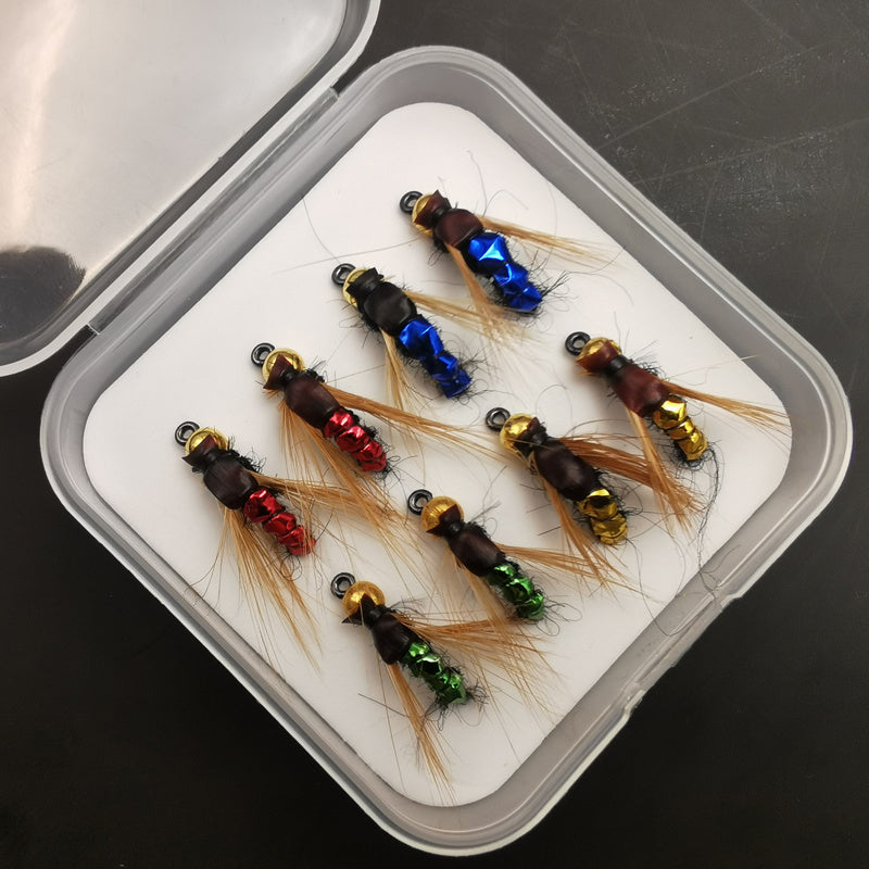 4pcs/8pcs/32pcs Premium Fly Fishing Flies Kit - Fast Sinking Nymphs, Scuds, Bugs, Worms - Trout Lures for Effective Insect Imitation - Pack of 36