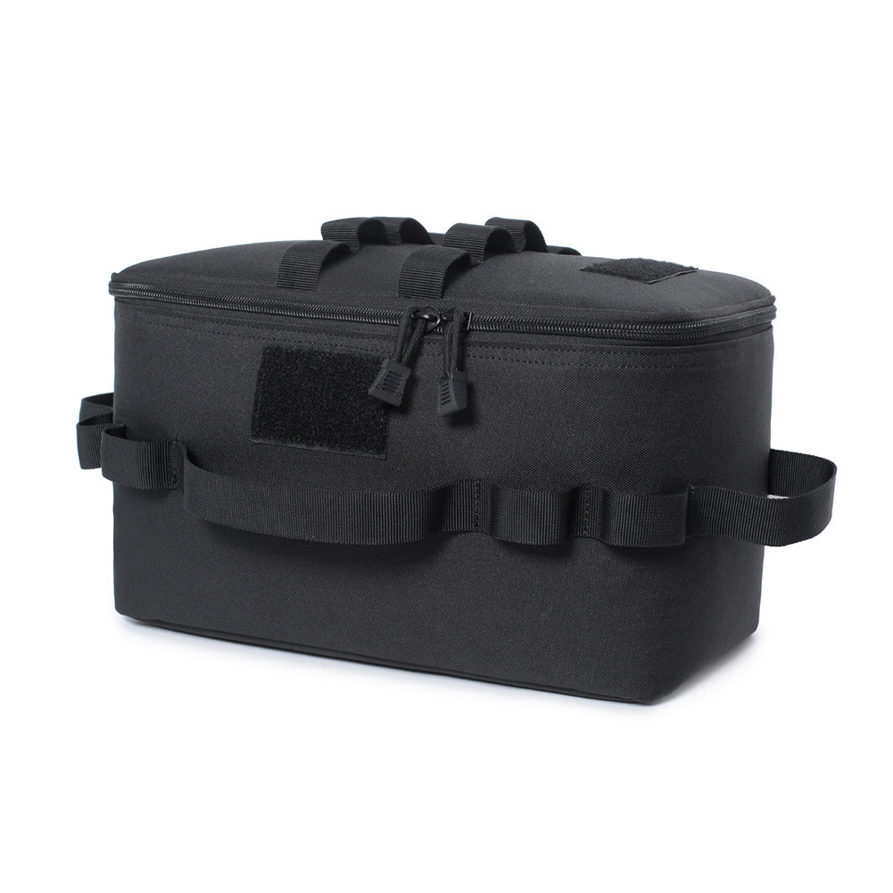 Rugged Comfort| Durable Oxford Cloth Camping Gas Tank Storage Bag with Ground Nail & Cookware Compartments - Portable, Multi-Pocket Design for Outdoor Adventures, Green