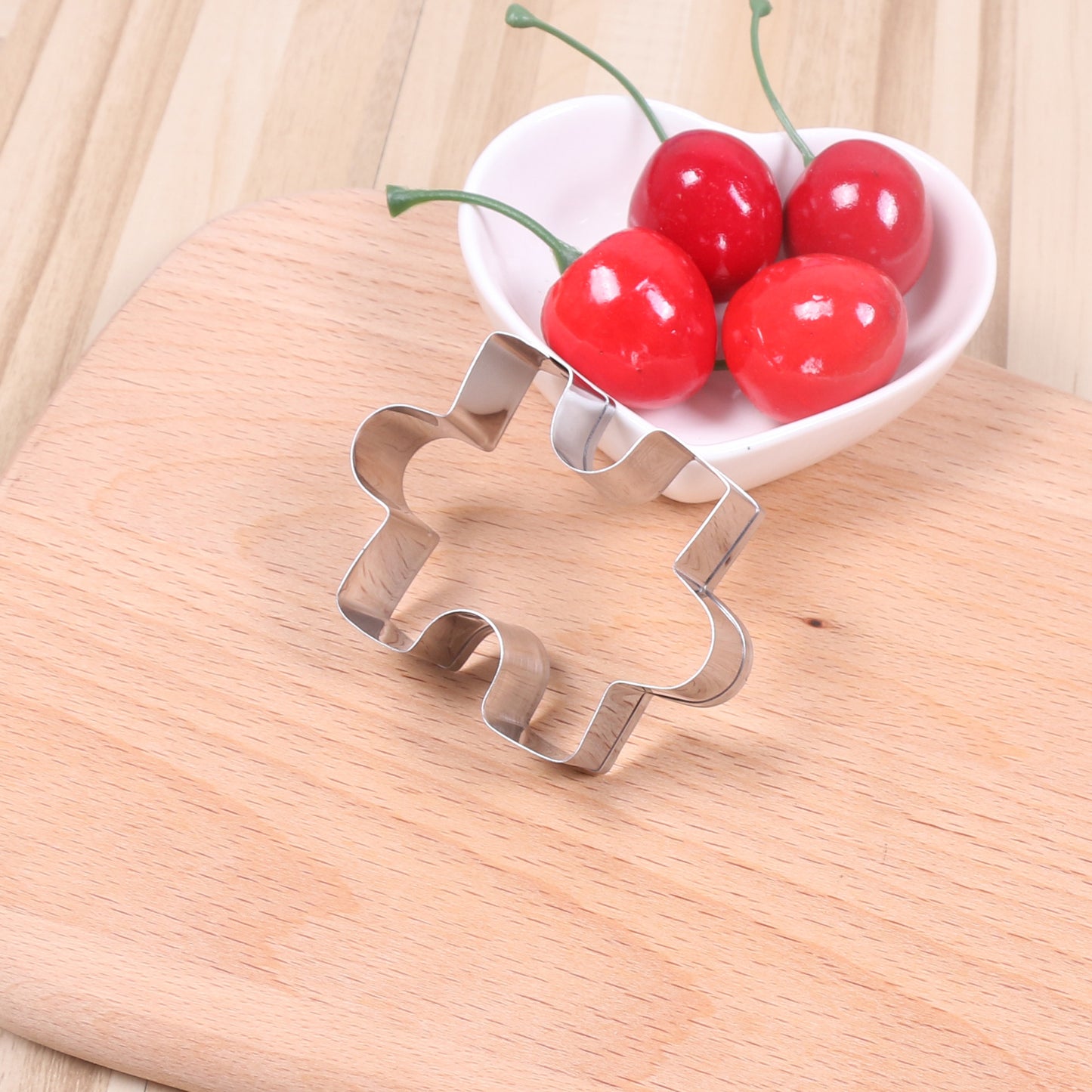 1pc Jigsaw Puzzle Piece Cookie Cutter, Metal, for Pastry, Birthday Theme, Durable Sugarcraft Baking Tool, 2.4x1.7"