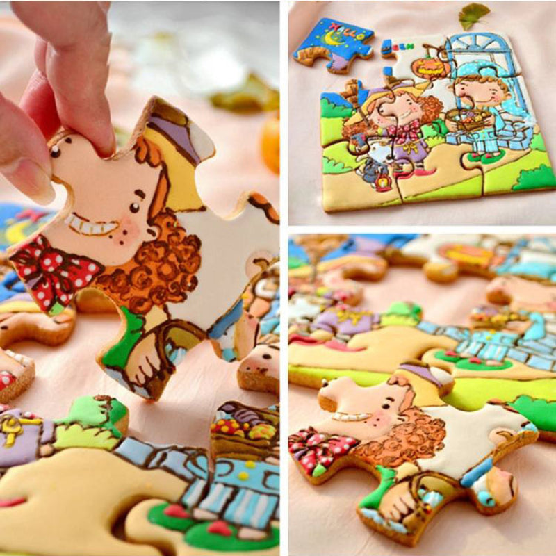 1pc Jigsaw Puzzle Piece Cookie Cutter, Metal, for Pastry, Birthday Theme, Durable Sugarcraft Baking Tool, 2.4x1.7"