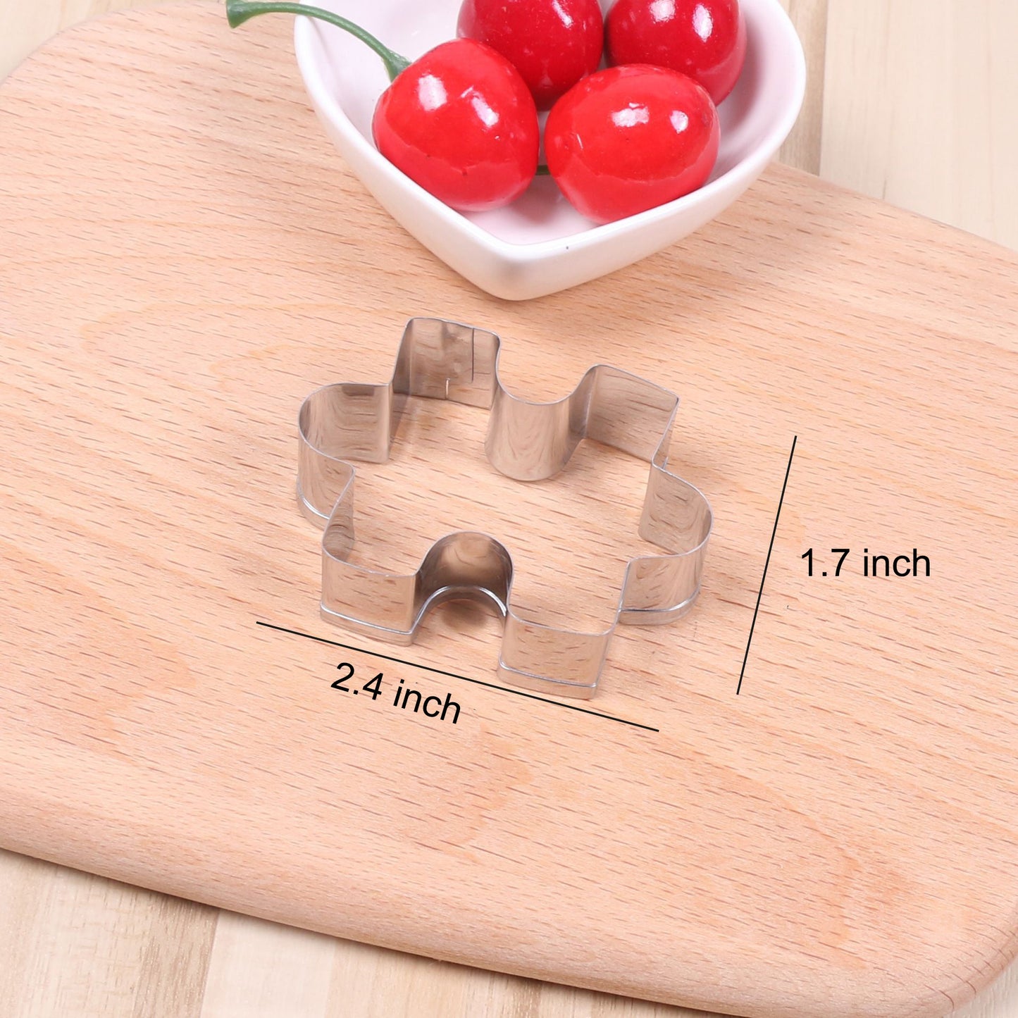 1pc Jigsaw Puzzle Piece Cookie Cutter, Metal, for Pastry, Birthday Theme, Durable Sugarcraft Baking Tool, 2.4x1.7"