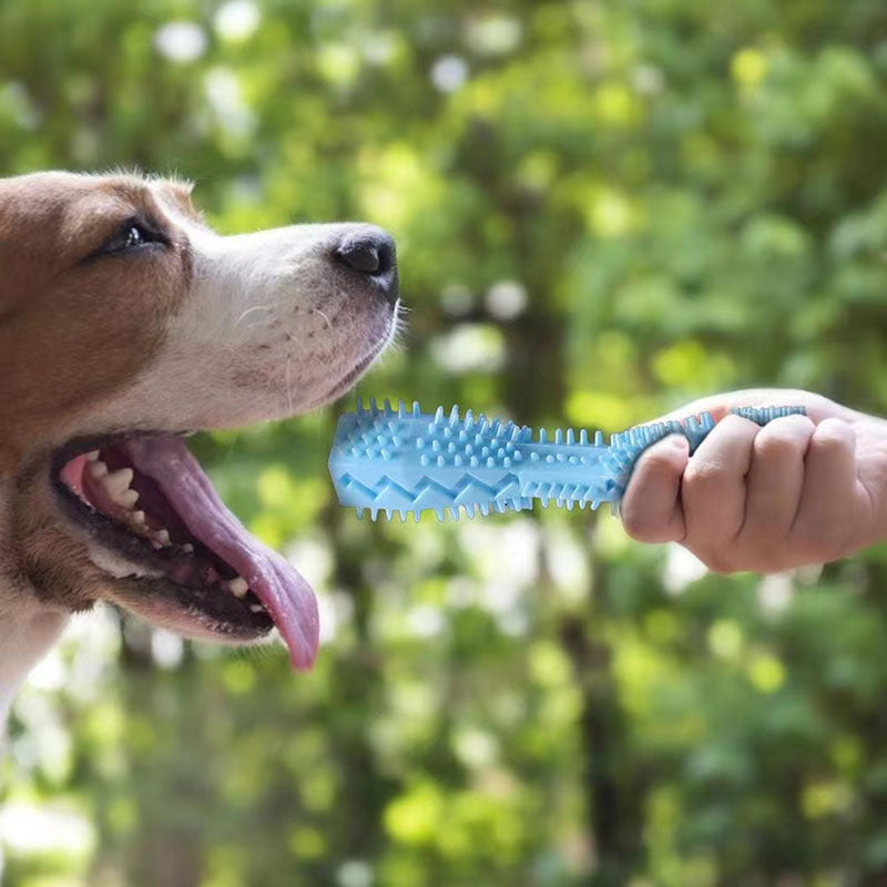 Dog Toothbrush Toy: Soft Rubber Molar Stick For Interactive Cleaning & Chewing!